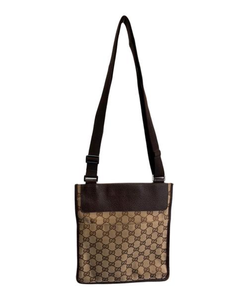 GUCCI（グッチ）GUCCI (グッチ) ショルダーバッグ カーキ×ブラウンの古着・服飾アイテム