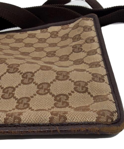 GUCCI（グッチ）GUCCI (グッチ) ショルダーバッグ カーキ×ブラウンの古着・服飾アイテム