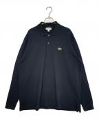 LACOSTE×BEAUTY&YOUTHラコステ×ビューティーアンドユース）の古着「LACOSTE BEAUTY&YOUTH 別注 ラコステ ビューティーアンドユース 長袖ポロシャツ ブラック 日本製」｜ブラック