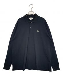 LACOSTE×BEAUTY&YOUTH（ラコステ×ビューティーアンドユース）の古着「LACOSTE BEAUTY&YOUTH 別注 ラコステ ビューティーアンドユース 長袖ポロシャツ ブラック 日本製」｜ブラック