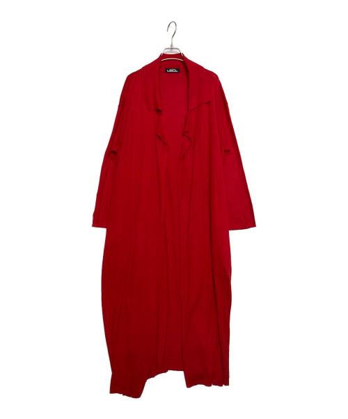 ISSEY MIYAKE（イッセイミヤケ）ISSEY MIYAKE (イッセイミヤケ) ロングカーディガン レッド サイズ:Mの古着・服飾アイテム