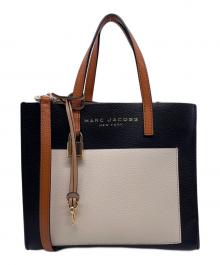 MARC JACOBS（マークジェイコブス）の古着「MARC JACOBS マークジェイコブス The Grind ザ グラインド ミニ トートバッグ 2WAY レザー バイカラー」｜ブラック×ホワイト