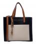 MARC JACOBS（マークジェイコブス）の古着「MARC JACOBS マークジェイコブス The Grind ザ グラインド ミニ トートバッグ 2WAY レザー バイカラー」｜ブラック×ホワイト