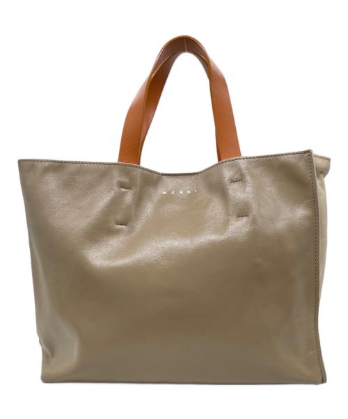 MARNI（マルニ）MARNI (マルニ) MARNI マル二 MUSEO SOFT EW（EAST-WEST）ミュゼオ ソフト SHMP0069 ハンドバッグ ミニトートバッグ 2WAY ショルダーバッグ オレンジ×ブラウンの古着・服飾アイテム