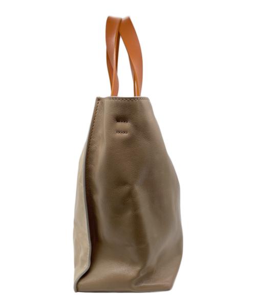 MARNI（マルニ）MARNI (マルニ) MARNI マル二 MUSEO SOFT EW（EAST-WEST）ミュゼオ ソフト SHMP0069 ハンドバッグ ミニトートバッグ 2WAY ショルダーバッグ オレンジ×ブラウンの古着・服飾アイテム