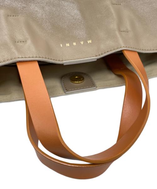 MARNI（マルニ）MARNI (マルニ) MARNI マル二 MUSEO SOFT EW（EAST-WEST）ミュゼオ ソフト SHMP0069 ハンドバッグ ミニトートバッグ 2WAY ショルダーバッグ オレンジ×ブラウンの古着・服飾アイテム