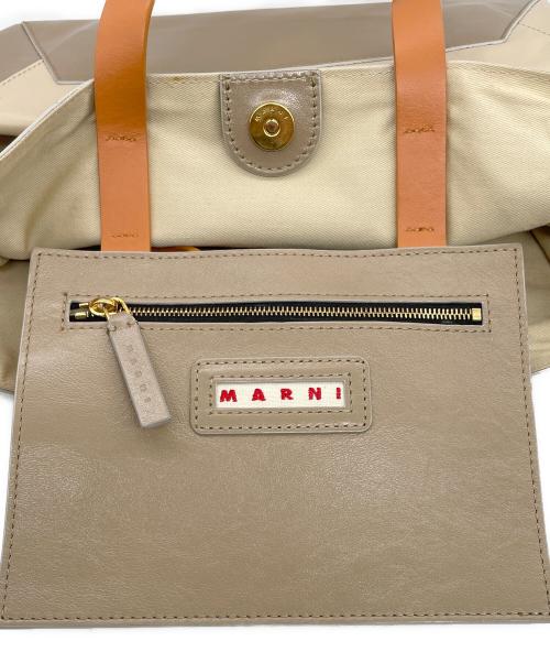 MARNI（マルニ）MARNI (マルニ) MARNI マル二 MUSEO SOFT EW（EAST-WEST）ミュゼオ ソフト SHMP0069 ハンドバッグ ミニトートバッグ 2WAY ショルダーバッグ オレンジ×ブラウンの古着・服飾アイテム