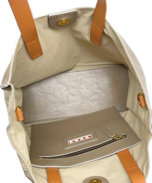 MARNI（マルニ）MARNI (マルニ) MARNI マル二 MUSEO SOFT EW（EAST-WEST）ミュゼオ ソフト SHMP0069 ハンドバッグ ミニトートバッグ 2WAY ショルダーバッグ オレンジ×ブラウンの古着・服飾アイテム