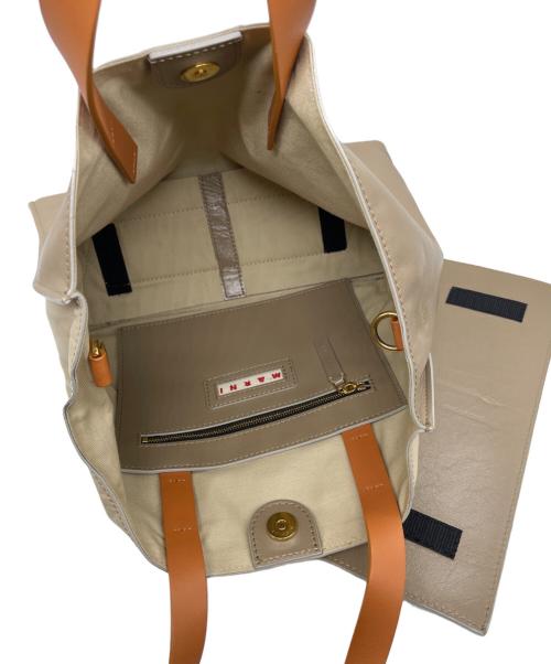 MARNI（マルニ）MARNI (マルニ) MARNI マル二 MUSEO SOFT EW（EAST-WEST）ミュゼオ ソフト SHMP0069 ハンドバッグ ミニトートバッグ 2WAY ショルダーバッグ オレンジ×ブラウンの古着・服飾アイテム