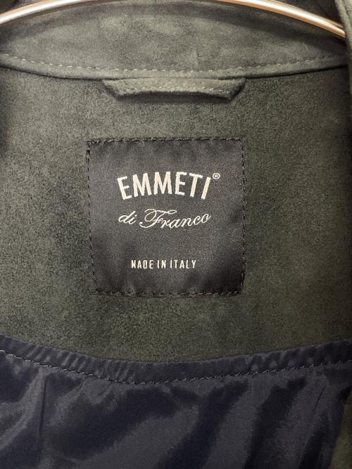 EMMETI（エンメティ）EMMETI (エンメティ) EMMETI エンメティ ゴートスキン スエード セミダブルライダース レザージャケット グリーン グリーン サイズ:46の古着・服飾アイテム