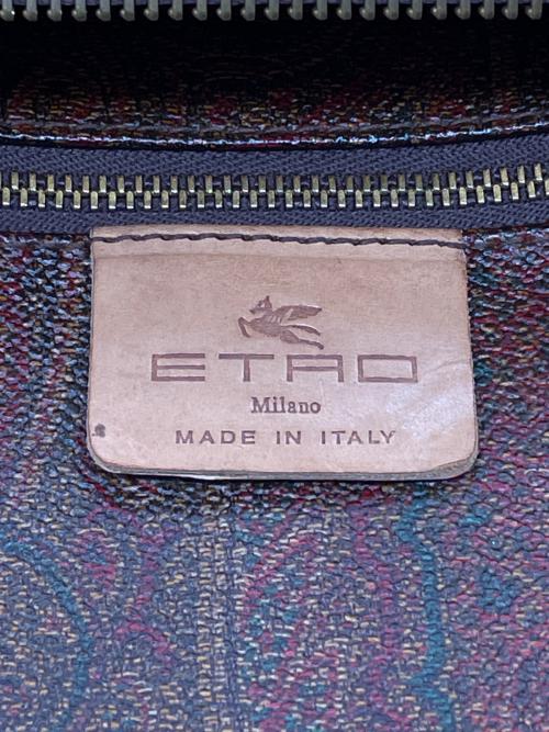 ETRO（エトロ）ETRO (エトロ) ETRO エトロ ARNICA アルニカ ペイズリー柄 ミニボストンバッグ ハンドバッグ ブラウンの古着・服飾アイテム