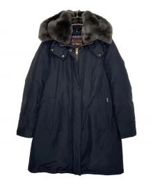 WOOLRICH（ウールリッチ）の古着「WOOLRICH ウールリッチ BOW BRIDGE COAT ダウンコート RAMAR CLOTH ラマークロス ネイビー」｜ネイビー