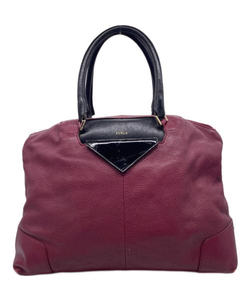 FURLA（フルラ）FURLA (フルラ) FURLA フルラ NIKIA ハンドバッグ ショルダーバッグ ボルドー パープル×ブラックの古着・服飾アイテム