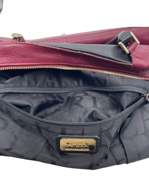 FURLA（フルラ）FURLA (フルラ) FURLA フルラ NIKIA ハンドバッグ ショルダーバッグ ボルドー パープル×ブラックの古着・服飾アイテム