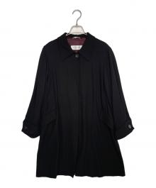 MaxMara（マックスマーラ）の古着「MaxMara マックスマーラ 90年代 白タグ ファーストライン ヴァージンウール アセテート ステンカラー ハーフコート」｜ブラック