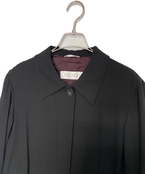 MaxMara（マックスマーラ）MaxMara (マックスマーラ) MaxMara マックスマーラ 90年代 白タグ ファーストライン ヴァージンウール アセテート ステンカラー ハーフコート ブラック サイズ:J I 40（11号）の古着・服飾アイテム
