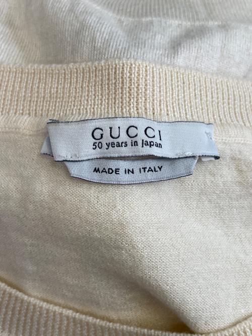 GUCCI（グッチ）GUCCI (グッチ) GUCCI グッチ フローラ 花柄 日本上陸50周年記念 シルク カシミヤ混 半袖ニット 360378 ベージュ サイズ:不明（M相当）の古着・服飾アイテム