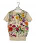 GUCCI（グッチ）の古着「GUCCI グッチ フローラ 花柄 日本上陸50周年記念 シルク カシミヤ混 半袖ニット 360378」｜ベージュ