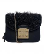 FURLAフルラ）の古着「FURLA フルラ Metropolis Mini Crossbody Custom Flap メトロポリス カスタマイズ ショルダーバッグ フラップ」｜ブラック