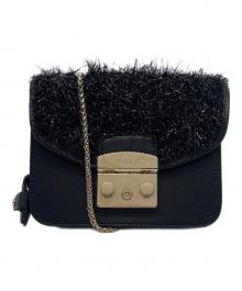 FURLA（フルラ）の古着「FURLA フルラ Metropolis Mini Crossbody Custom Flap メトロポリス カスタマイズ ショルダーバッグ フラップ」｜ブラック