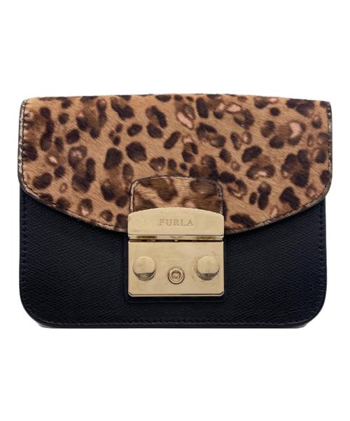 FURLA（フルラ）FURLA (フルラ) FURLA フルラ Metropolis Mini Crossbody Custom Flap メトロポリス カスタマイズ ショルダーバッグ フラップ ブラックの古着・服飾アイテム