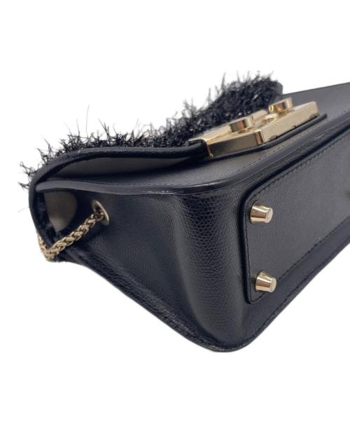 FURLA（フルラ）FURLA (フルラ) FURLA フルラ Metropolis Mini Crossbody Custom Flap メトロポリス カスタマイズ ショルダーバッグ フラップ ブラックの古着・服飾アイテム
