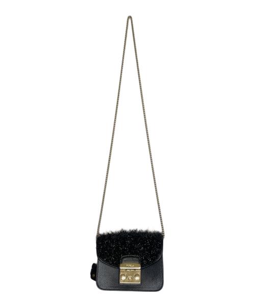 FURLA（フルラ）FURLA (フルラ) FURLA フルラ Metropolis Mini Crossbody Custom Flap メトロポリス カスタマイズ ショルダーバッグ フラップ ブラックの古着・服飾アイテム