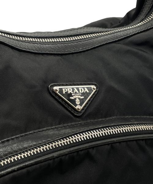 PRADA（プラダ）PRADA (プラダ) PRADA TESSUTO プラダ テスート 00's Y2K ホーボー ワンショルダーバッグ トライアングルロゴ BR3279 ブラックの古着・服飾アイテム
