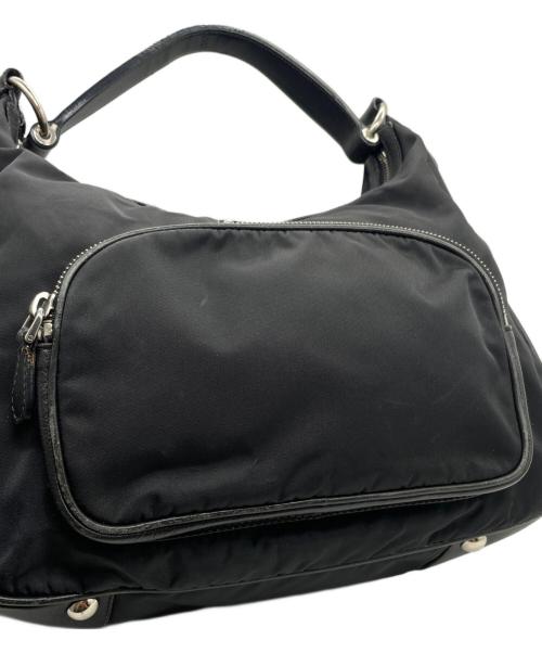 PRADA（プラダ）PRADA (プラダ) PRADA TESSUTO プラダ テスート 00's Y2K ホーボー ワンショルダーバッグ トライアングルロゴ BR3279 ブラックの古着・服飾アイテム