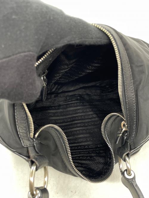 PRADA（プラダ）PRADA (プラダ) PRADA TESSUTO プラダ テスート 00's Y2K ホーボー ワンショルダーバッグ トライアングルロゴ BR3279 ブラックの古着・服飾アイテム
