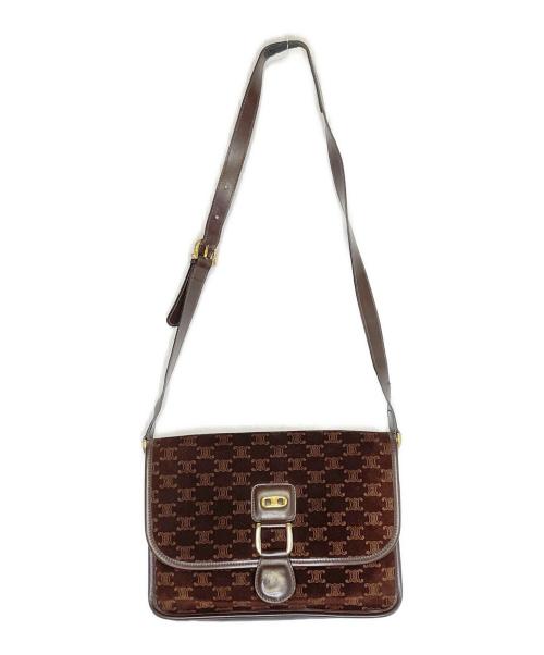 CELINE（セリーヌ）CELINE (セリーヌ) CELINE ヴィンテージセリーヌ マカダム スエード ショルダーバッグ ブラウンの古着・服飾アイテム