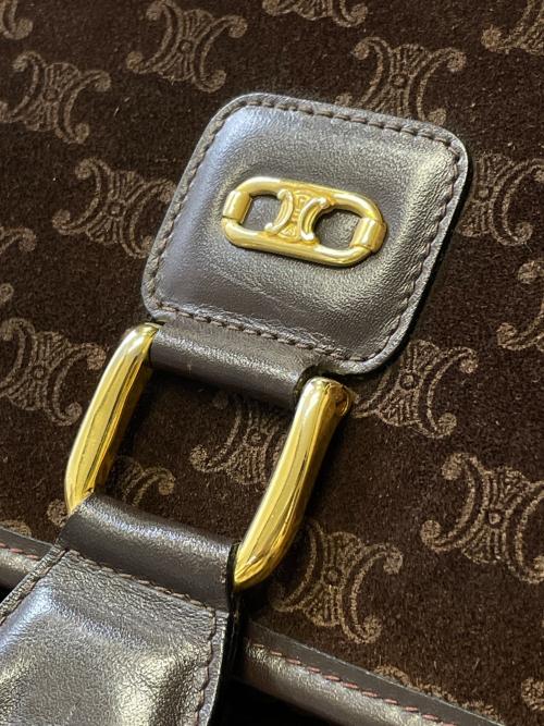 CELINE（セリーヌ）CELINE (セリーヌ) CELINE ヴィンテージセリーヌ マカダム スエード ショルダーバッグ ブラウンの古着・服飾アイテム
