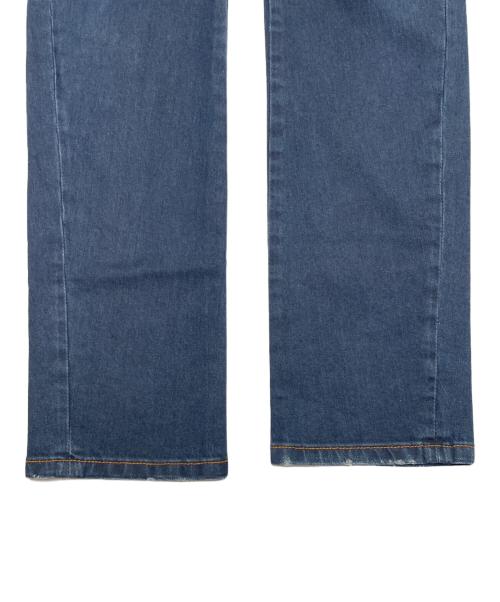 GALLIANO（ガリアーノ）GALLIANO (ガリアーノ) GALLIANO ガリアーノ チェック王冠gパッチワーク ストレッチ スキニー デニムパンツ ジーンズ インディゴ インディゴ サイズ:W30 L44の古着・服飾アイテム