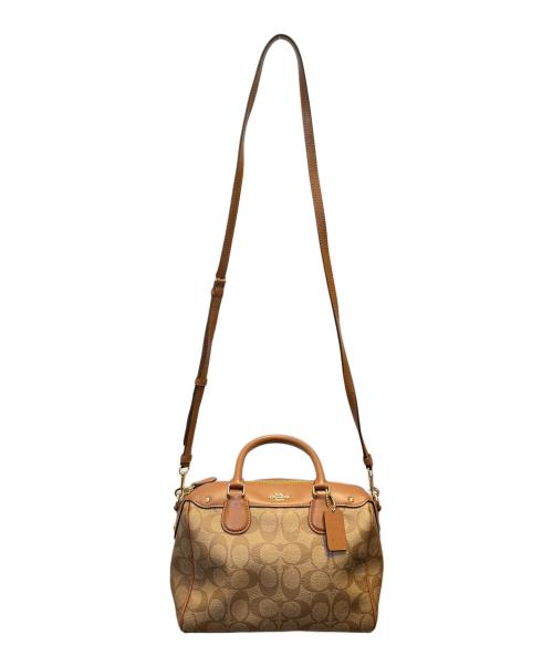 COACH（コーチ）COACH (コーチ) 2WAYショルダーバッグ ブラウン×ブラウンの古着・服飾アイテム
