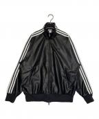 adidasアディダス）の古着「adidas アディダス プレザー3Sトラックトップ 2026年モデル フェイクレザー トラックジャケット ジャージ」｜ブラック