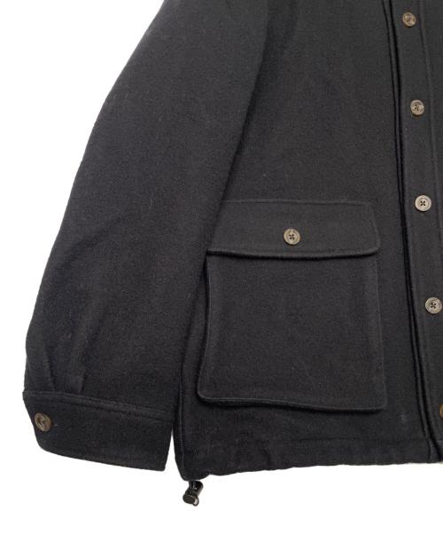 FRED PERRY（フレッドペリー）FRED PERRY (フレッドペリー) FRED PERRY フレッドペリー 2018AW LONG LINE JACKET ロングラインジャケット ウールコート ネイビー ブラック×ブラウン サイズ:Mの古着・服飾アイテム