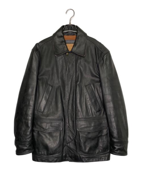 Timberland（ティンバーランド）Timberland (ティンバーランド) Timberland ティンバーランド  2005年 カウレザー レザージャケット フィールドジャケット 革ジャン ブラック ターキッシュレザー ブラック サイズ:XSの古着・服飾アイテム