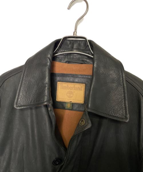 Timberland（ティンバーランド）Timberland (ティンバーランド) Timberland ティンバーランド  2005年 カウレザー レザージャケット フィールドジャケット 革ジャン ブラック ターキッシュレザー ブラック サイズ:XSの古着・服飾アイテム