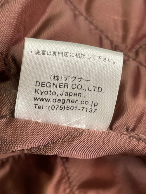DEGNER（デグナー）DEGNER (デグナー) DEGNER デグナー Willie wears ウインドウペンチェック切替 ステッチワーク 牛革 レザージャケット ブラウン サイズ:40の古着・服飾アイテム
