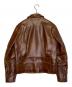 DEGNER (デグナー) DEGNER デグナー Willie wears ウインドウペンチェック切替 ステッチワーク 牛革 レザージャケット ブラウン サイズ:40：10000円