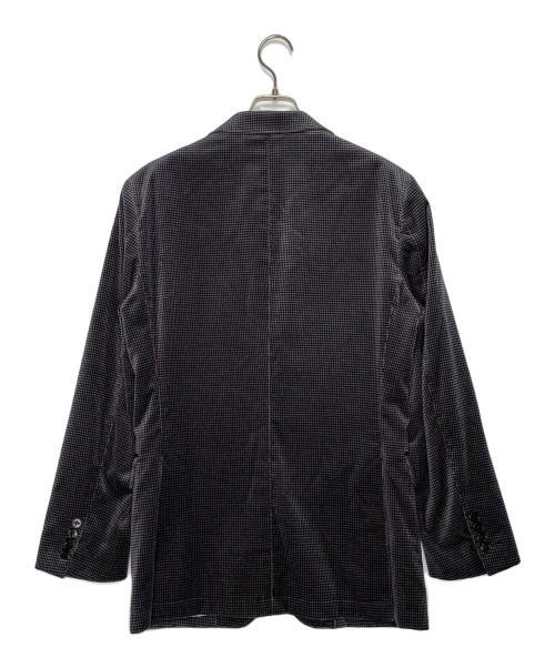 BURBERRY BLACK LABEL（バーバリーブラックレーベル）BURBERRY BLACK LABEL BURBERRY BLACK LABEL バーバリー ブラックレーベル ハウンドトゥース 千鳥柄 ベロア テーラードジャケット 裏地ブラックレーベルチェック 日本製 ブラック サイズ:Mの古着・服飾アイテム
