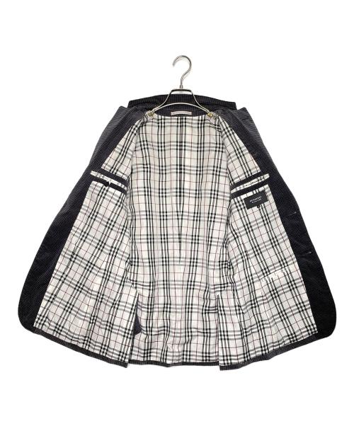 BURBERRY BLACK LABEL（バーバリーブラックレーベル）BURBERRY BLACK LABEL BURBERRY BLACK LABEL バーバリー ブラックレーベル ハウンドトゥース 千鳥柄 ベロア テーラードジャケット 裏地ブラックレーベルチェック 日本製 ブラック サイズ:Mの古着・服飾アイテム