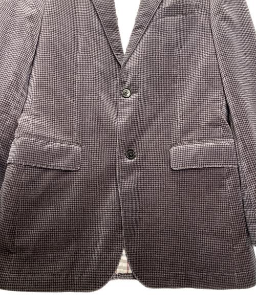 BURBERRY BLACK LABEL（バーバリーブラックレーベル）BURBERRY BLACK LABEL BURBERRY BLACK LABEL バーバリー ブラックレーベル ハウンドトゥース 千鳥柄 ベロア テーラードジャケット 裏地ブラックレーベルチェック 日本製 ブラック サイズ:Mの古着・服飾アイテム