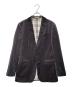 BURBERRY BLACK LABEL（バーバリーブラックレーベル）の古着「BURBERRY BLACK LABEL バーバリー ブラックレーベル ハウンドトゥース 千鳥柄 ベロア テーラードジャケット 裏地ブラックレーベルチェック 日本製」｜ブラック