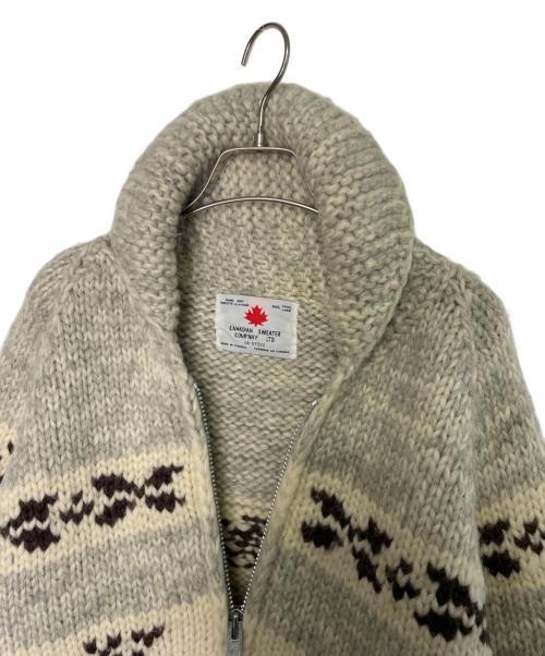 CANADIAN SWEATER（カナディアンセーター）CANADIAN SWEATER CANADIAN SWEATER カナディアンセーター カウチンセーター DEER & TREE トナカイ柄 手編み ハンドメイド アイボリー 厚手 ベージュ サイズ:手編みのため不明の古着・服飾アイテム
