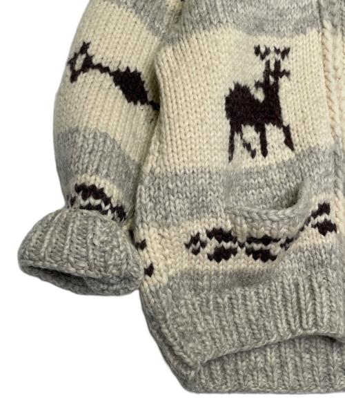 CANADIAN SWEATER（カナディアンセーター）CANADIAN SWEATER CANADIAN SWEATER カナディアンセーター カウチンセーター DEER & TREE トナカイ柄 手編み ハンドメイド アイボリー 厚手 ベージュ サイズ:手編みのため不明の古着・服飾アイテム