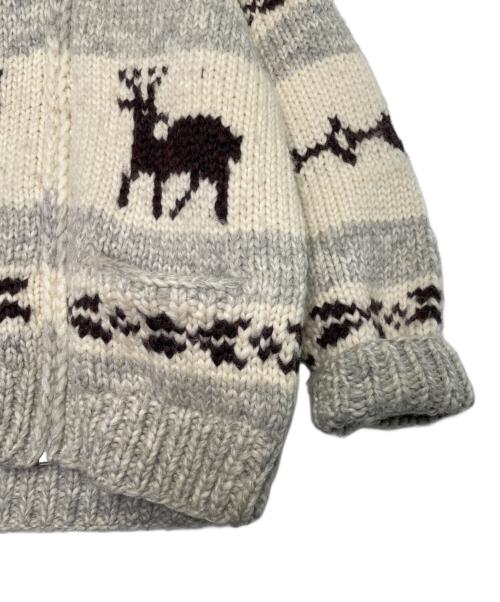 CANADIAN SWEATER（カナディアンセーター）CANADIAN SWEATER CANADIAN SWEATER カナディアンセーター カウチンセーター DEER & TREE トナカイ柄 手編み ハンドメイド アイボリー 厚手 ベージュ サイズ:手編みのため不明の古着・服飾アイテム