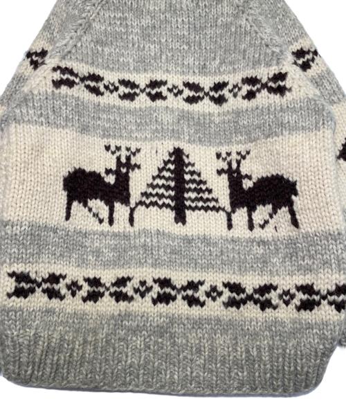 CANADIAN SWEATER（カナディアンセーター）CANADIAN SWEATER CANADIAN SWEATER カナディアンセーター カウチンセーター DEER & TREE トナカイ柄 手編み ハンドメイド アイボリー 厚手 ベージュ サイズ:手編みのため不明の古着・服飾アイテム
