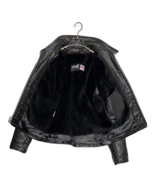 Schott（ショット）Schott (ショット) Schott ショット 641 1993年〜2002年頃 シングルライダースジャケット レザージャケット ブラック サイズ:40の古着・服飾アイテム