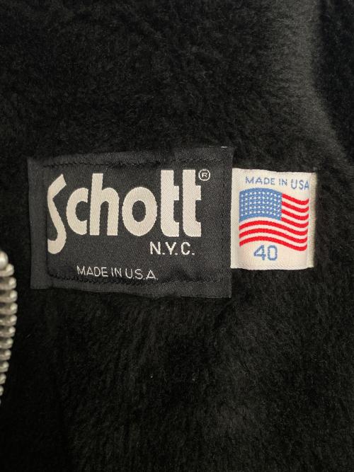 Schott（ショット）Schott (ショット) Schott ショット 641 1993年〜2002年頃 シングルライダースジャケット レザージャケット ブラック サイズ:40の古着・服飾アイテム